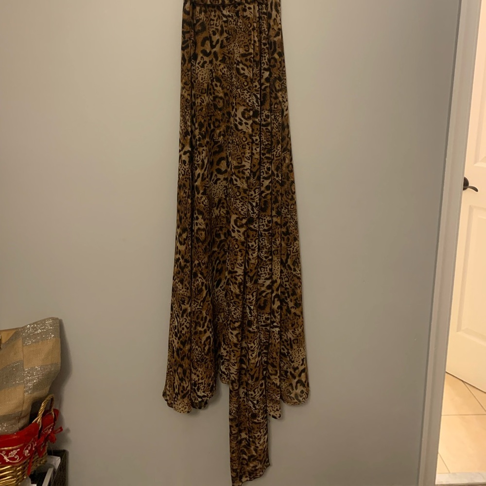 High waisted sheer leopard skirt.